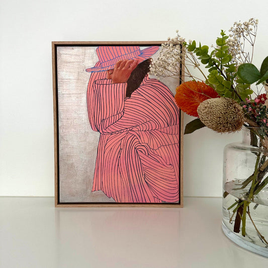 Against the Odds pink figuartive painting