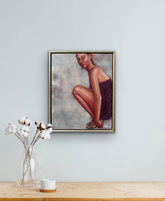 Ankle Tap_painting_striped_purple_lady_style