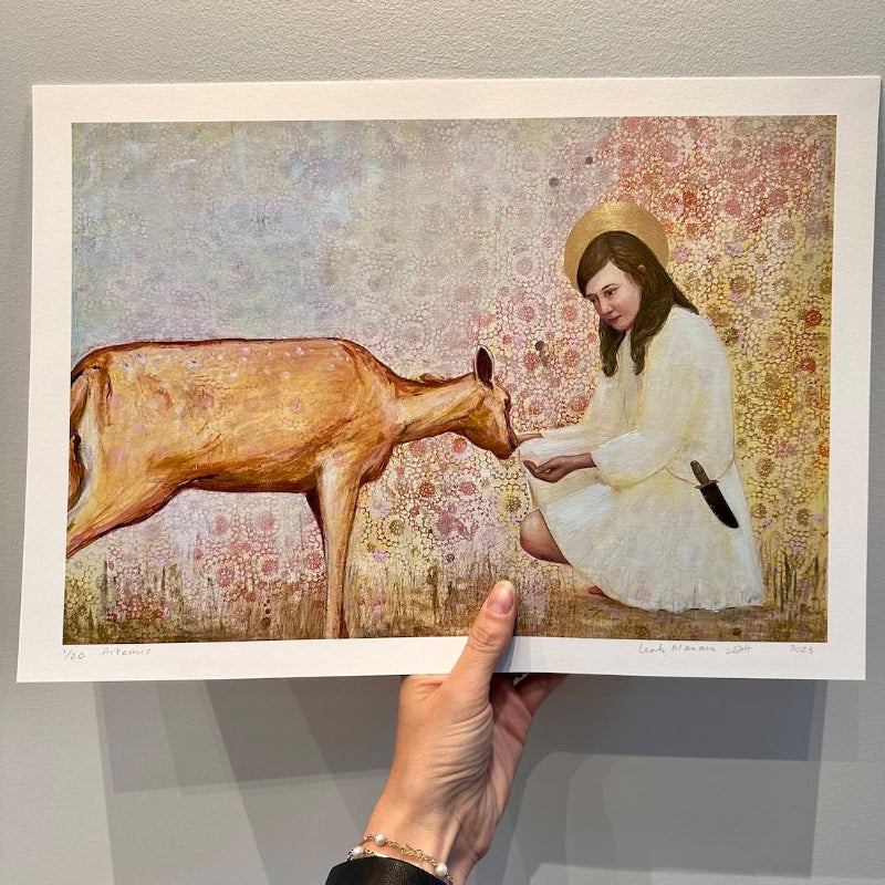 Artemis limited edition print with gold halo