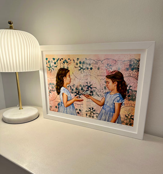 Beautiful Handle with Care print framed