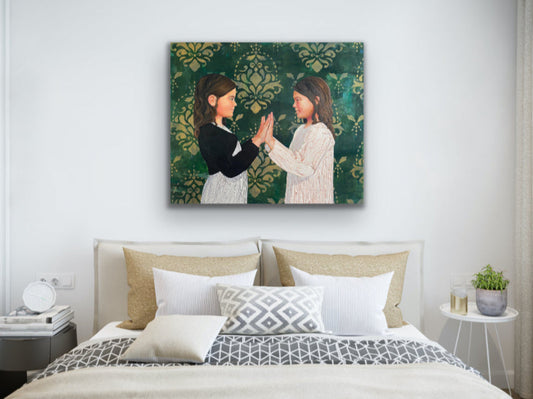 Clap Your Hands girls playing by artist Leah mariani