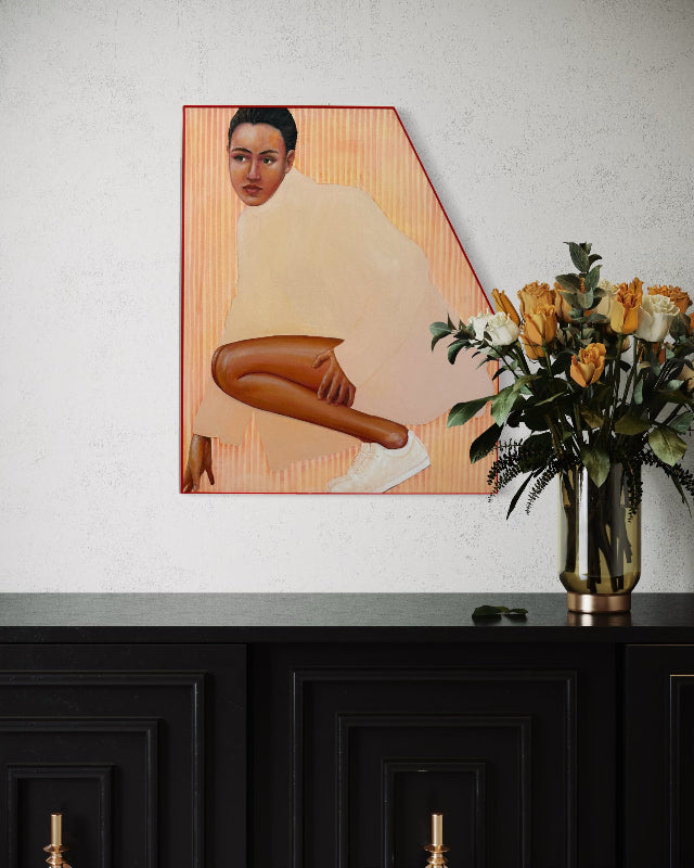 Diamond formation painting on wall