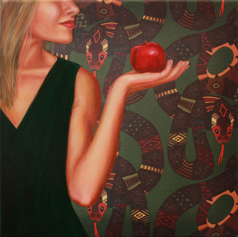 Eve snake painting by Leah Mariani