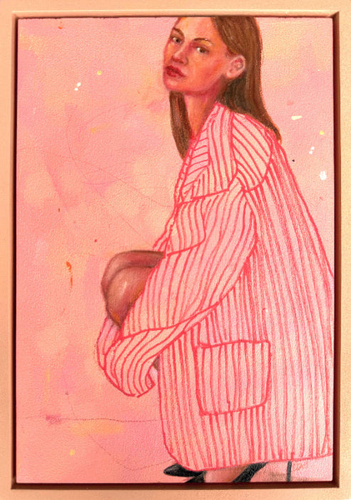 Finish_Line_Pink mini painting by Leah Mariani