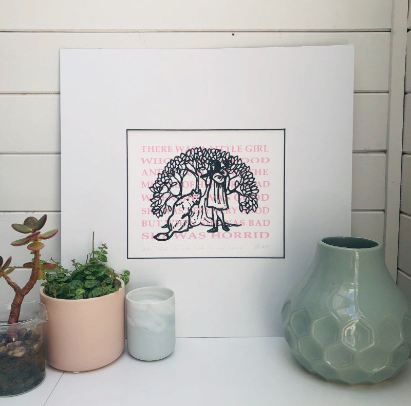 Girl with a Curl print Little Red Riding Hood