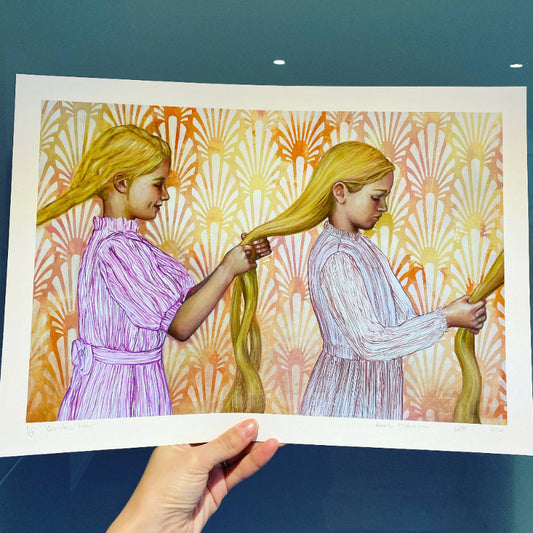 Golden Hair print by Melbourne artist Leah Mariani