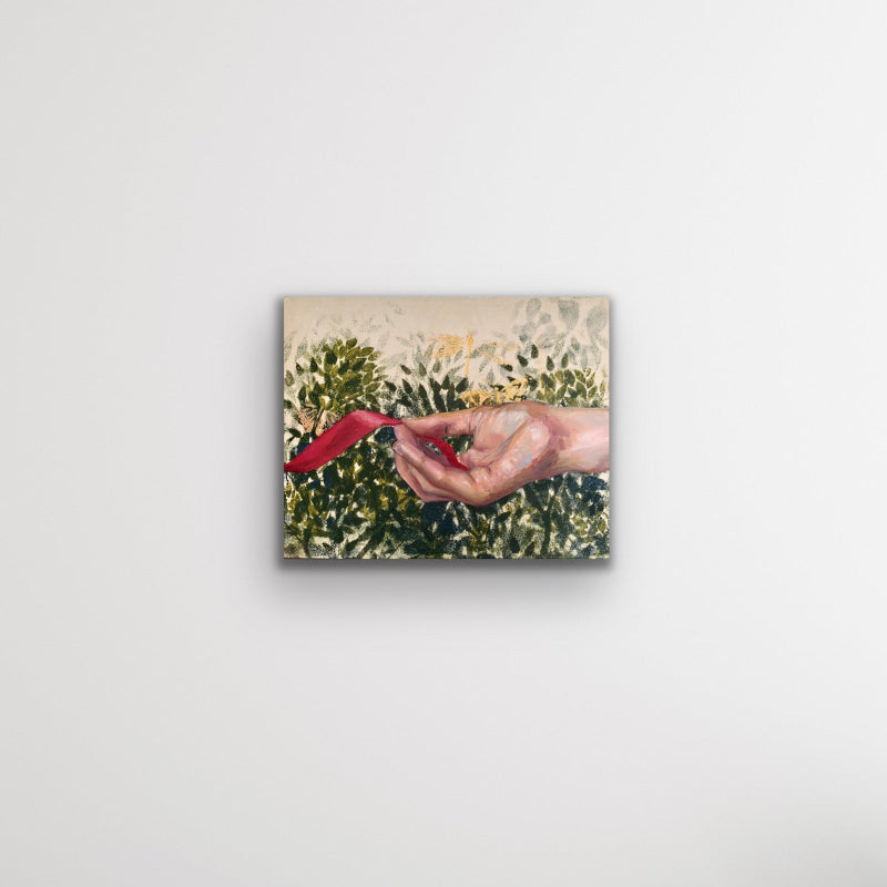 Hand of Fate #1 small hand painting hanging by Leah mariani