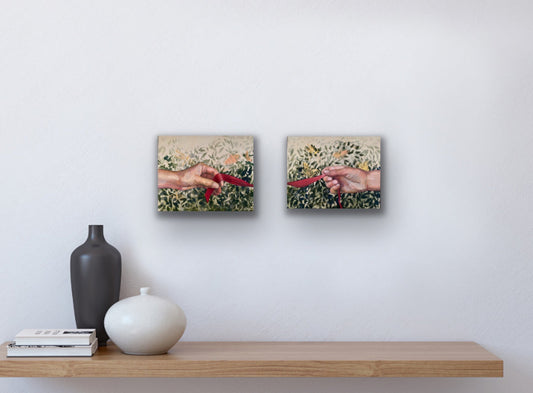 Hand of Fate set of paintings by Leah Mariani