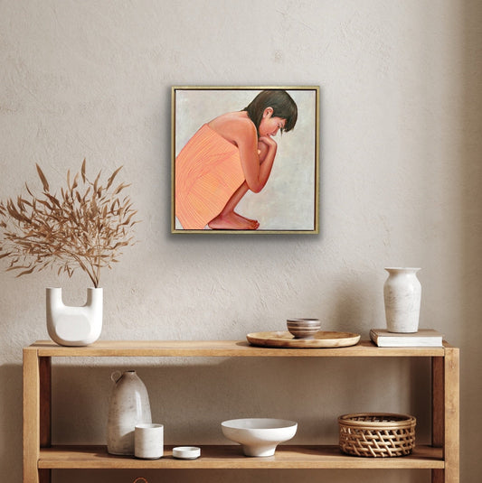 Home Ground figurative painting Leah Mariani hanging