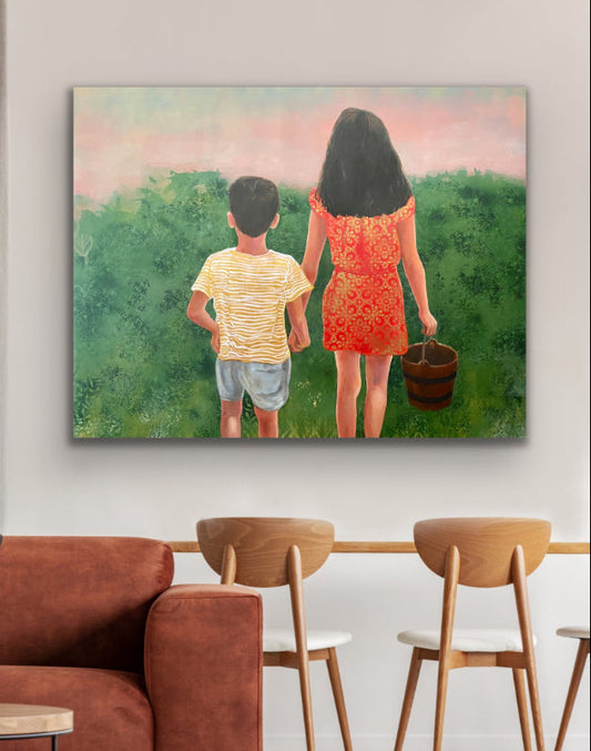 Jack & Jill painting of siblings by Leah Mariani