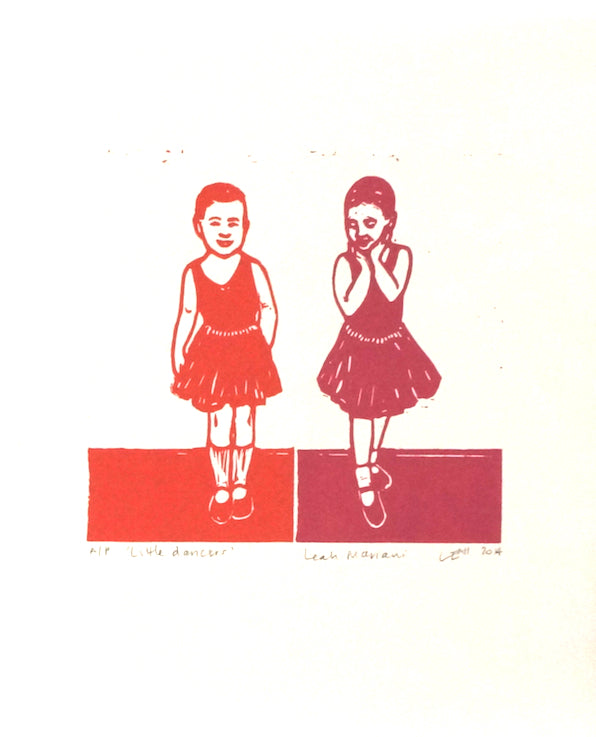 Little Dancers lino print artist Leah Mariani