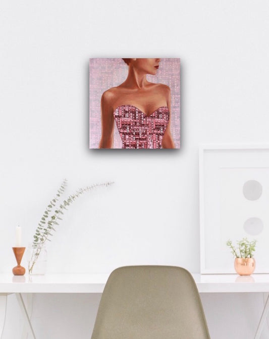 Made to Measure feminist painting pink