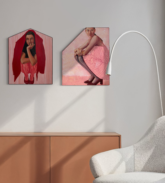 Night-Stand_PINK_STRIPES_figuartive-painting_rubber-edge_stylish-home