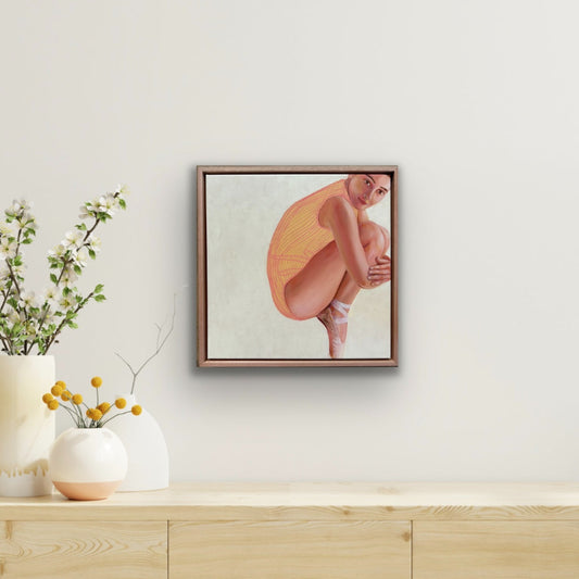 On Pointe ballet painting framed by Leah Mariani