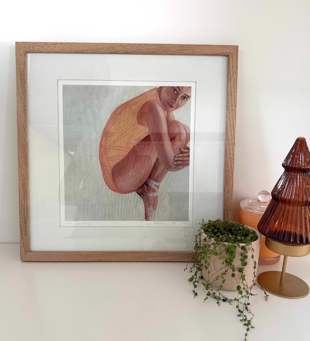 On Pointe print image framed