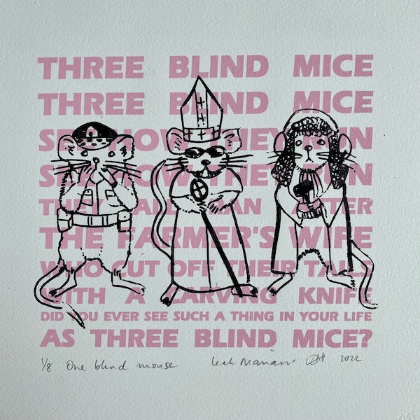 One Blind Mouse feminist print by Leah mariani