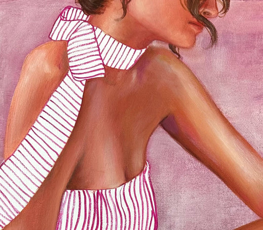 Product Double Back pink painting close up