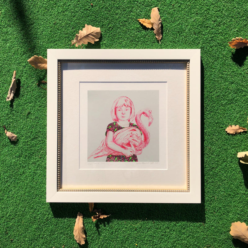 Product Pink Flamingo print framed