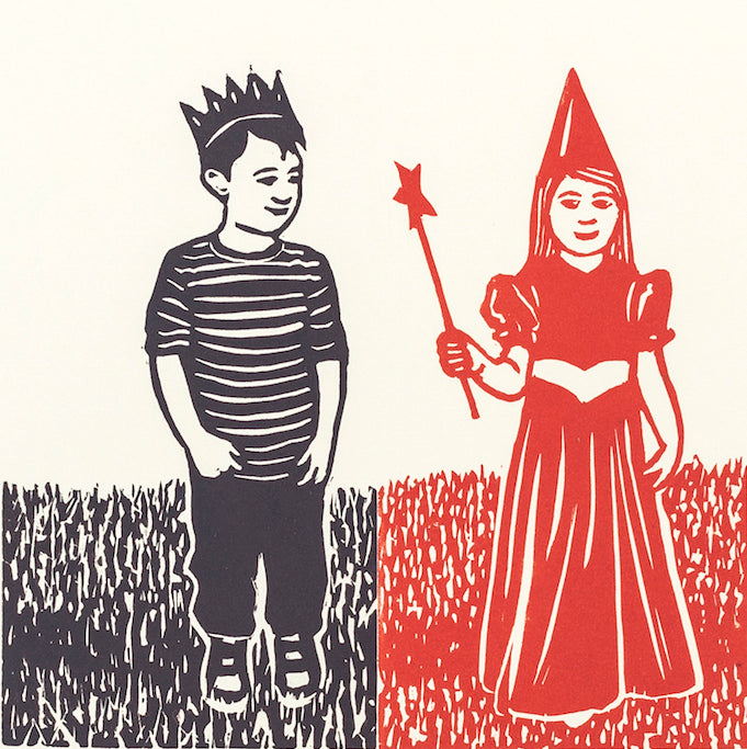 Royalty lino nursery print of children