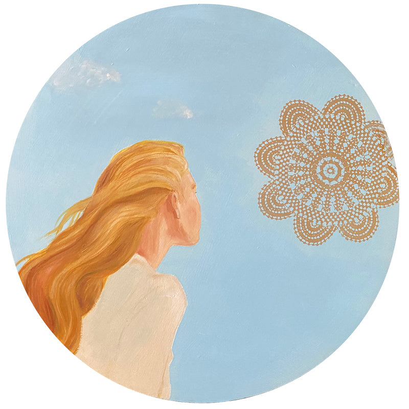 Sun Worship round painting