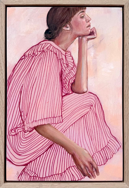 Game_Plan_small-painting_Leah-Mariani_striped-dress