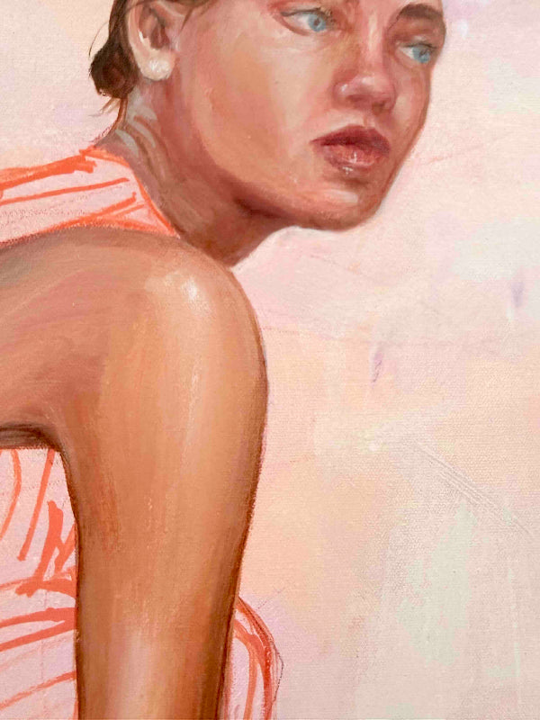 Touchdown_mini-oink-painting_Leah-Mariani_detail-face