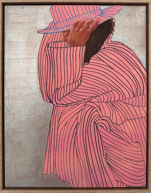 Against the Odds pink stripy painting