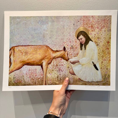 Artemis limited edition print with gold halo