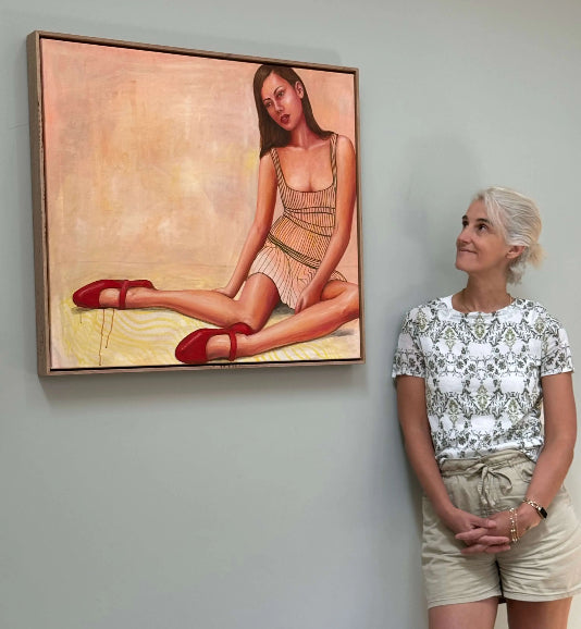Artist with Offside painting