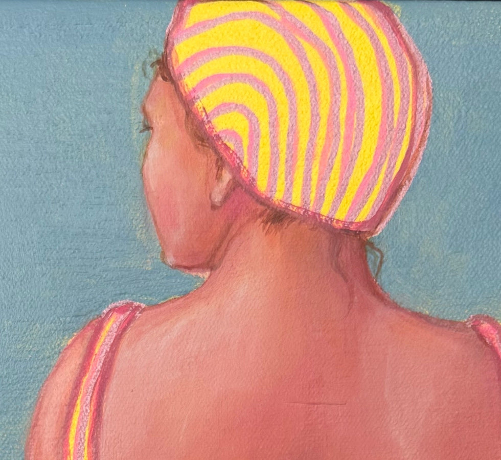 BackLine_small-swimmer-painting_detail-yellow-cap_by_Leah Mariani