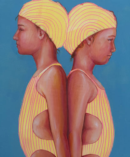 Backup Plan swimmers painting detail
