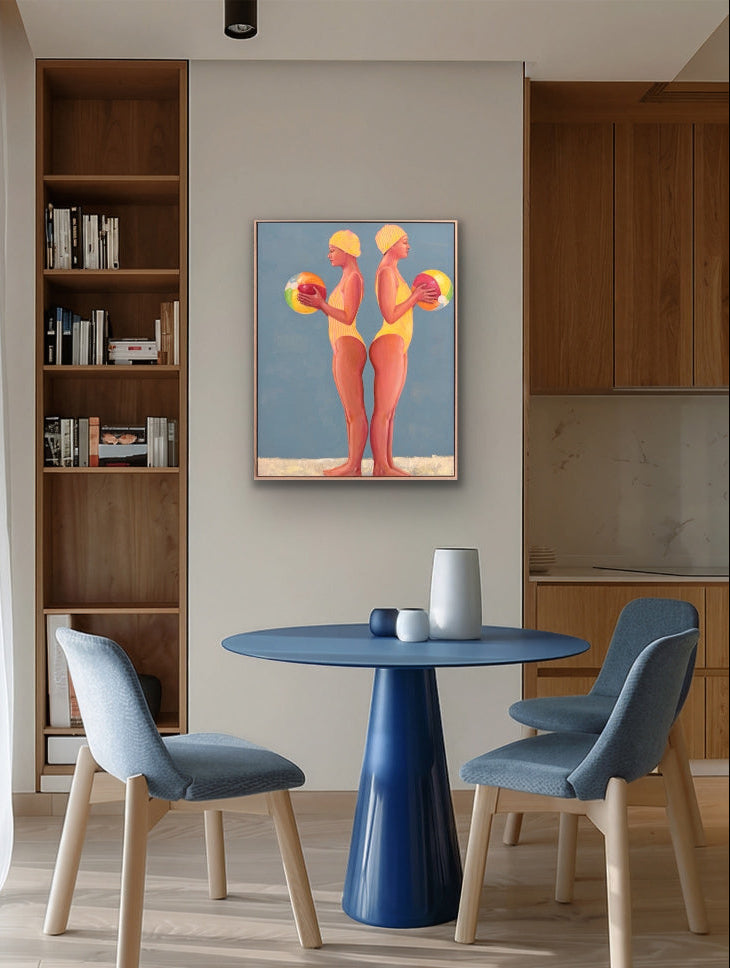 Baller figurative painting in contemporary home