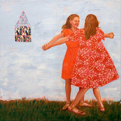 Castle-in-the-Sky_painting_two-girls-holding-hands