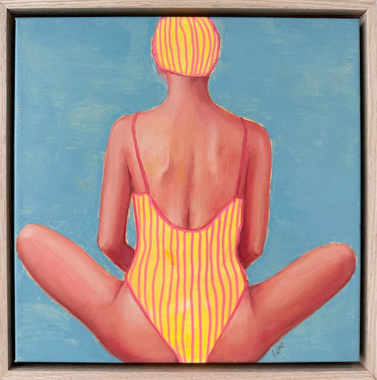 Centre-back_painting_of_swimmer_framed_Leah-Mariani