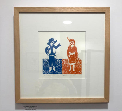 Cowboys and Indians colourful nursery print Australia