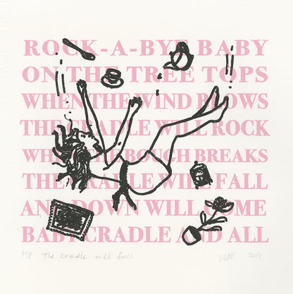 Cradle Falls Down alice in wonderland print