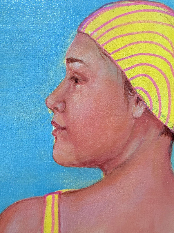 Dream_Team_painting_women_bathers_detail-yelllow-cap_artist-Leah-Mariani