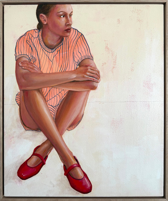 Extra Time red shoe painting Melbourne artist Leah Mariani