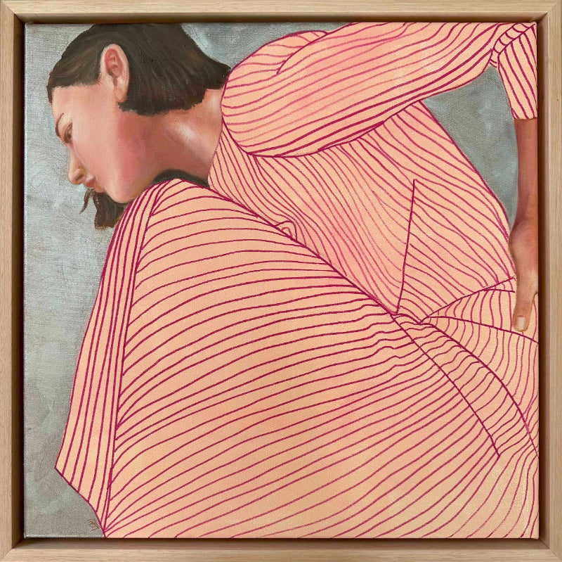 Product Fast Forward figurative painting  square by Leah Mariani