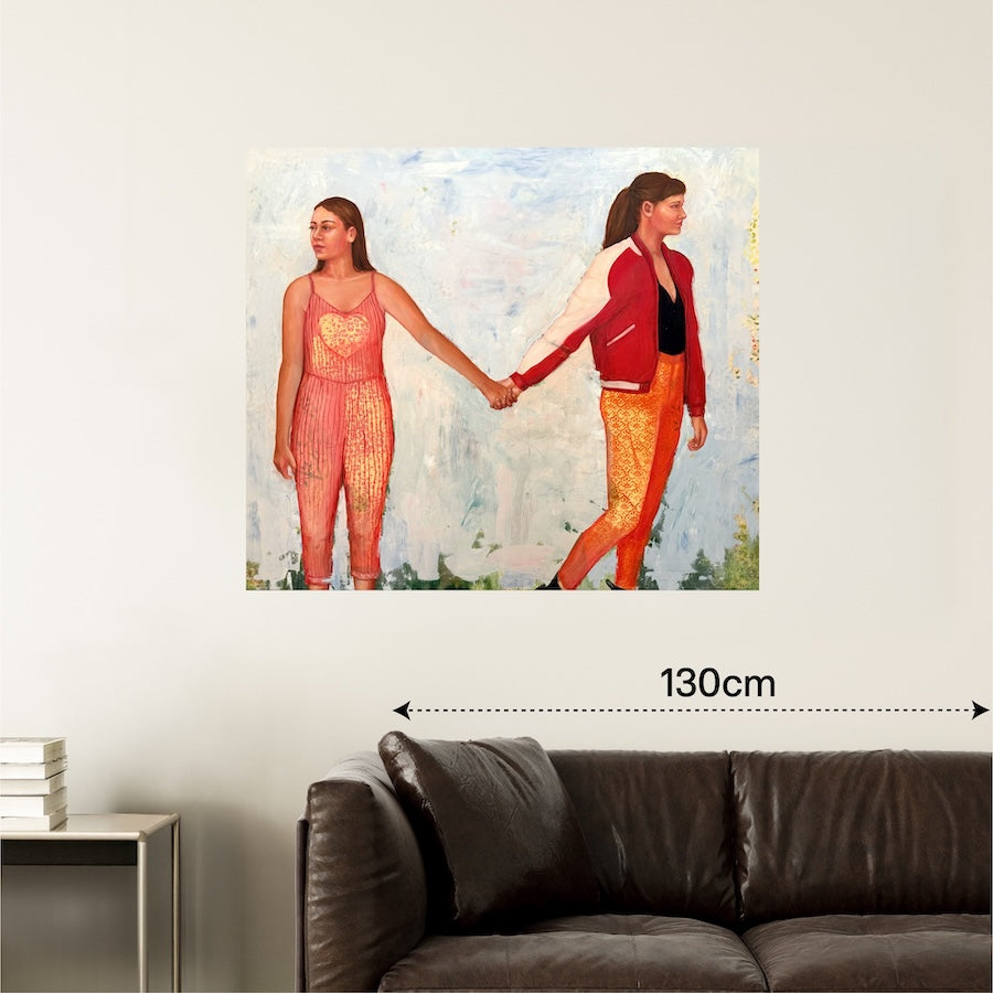 Follow-Me_Painting-Two-Friends-LeatherCouch