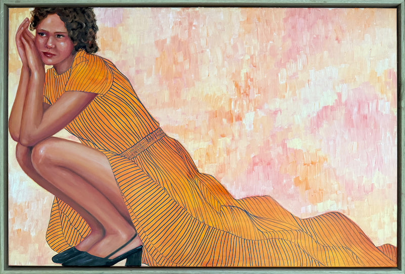 FreeFlow_figurative-painting-woman-orange-framed