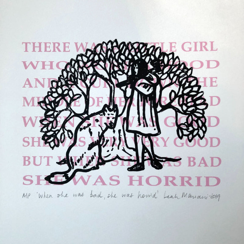 Girl with a Curl screen print detail