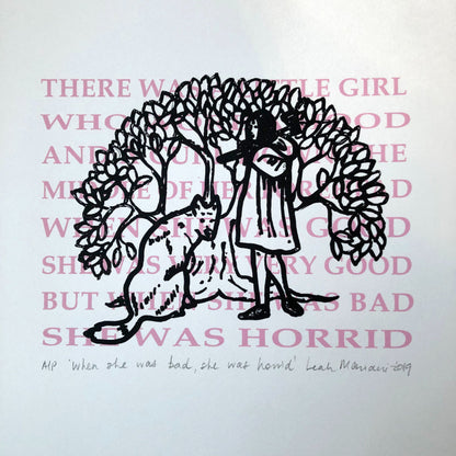 Girl with a Curl screen print detail