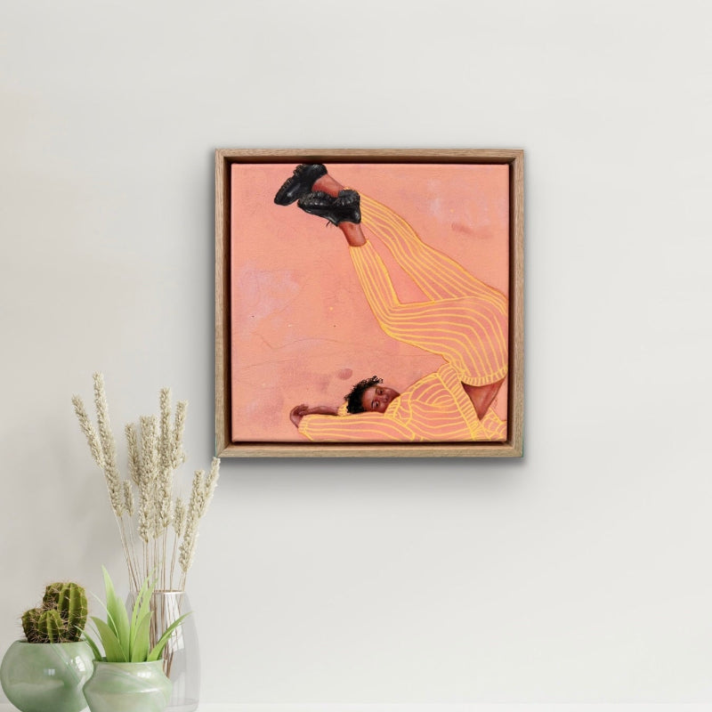 Half-back_mini-pink-figurative-painting-hanging