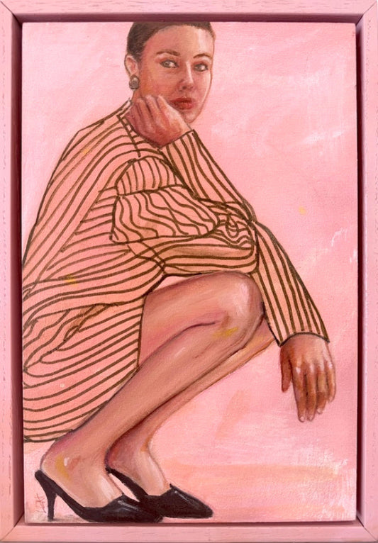 Half_Time_stylish-pink-framed-painting-woman-leah-mariani