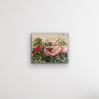 Hand of Fate #1 small hand painting hanging by Leah mariani