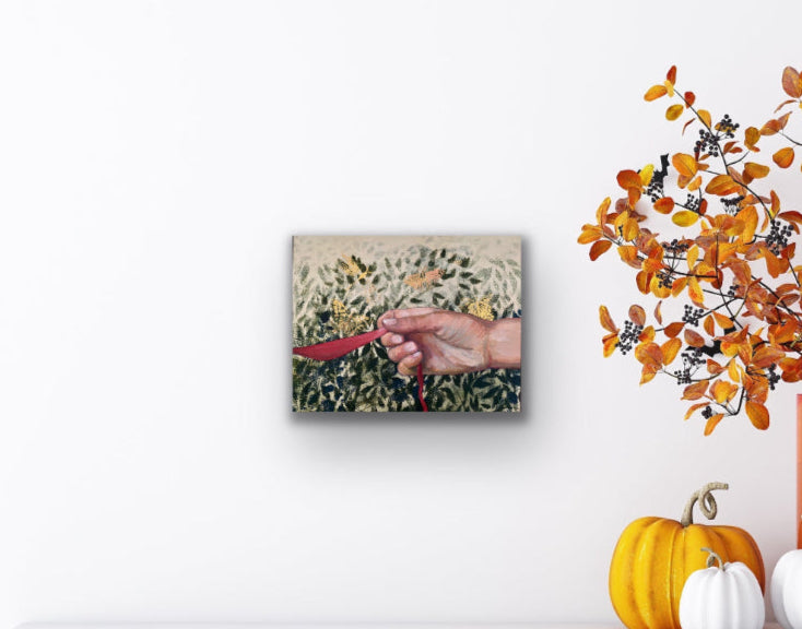 Hand of Fate #2 small painting on wood hanging
