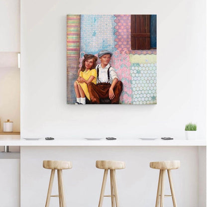 Hansel & Gretel fabric painting Leah mariani