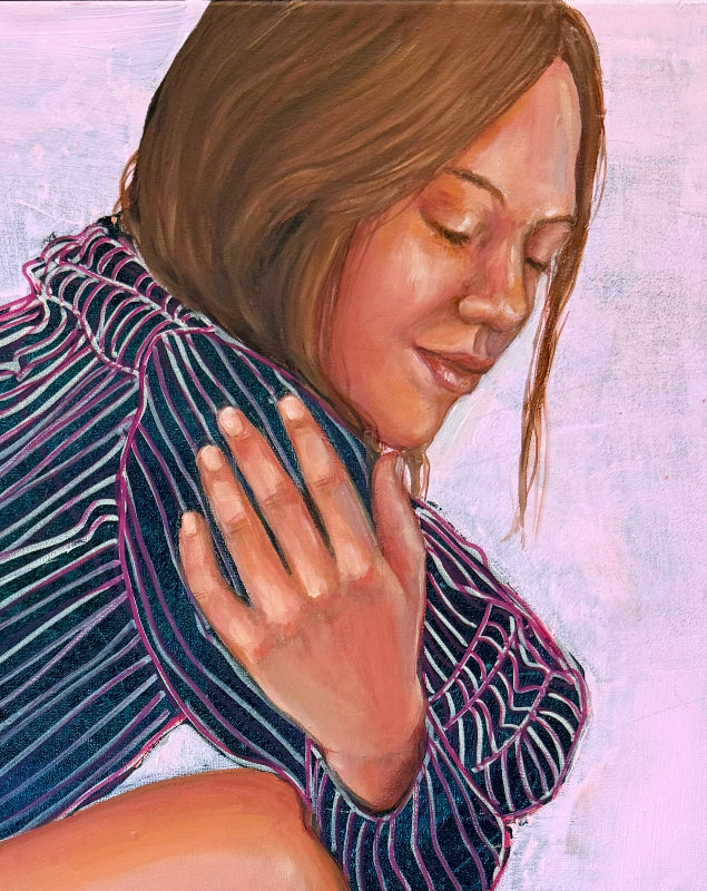 Hold-On-Tight_Figurative-painting_detail-woman-face