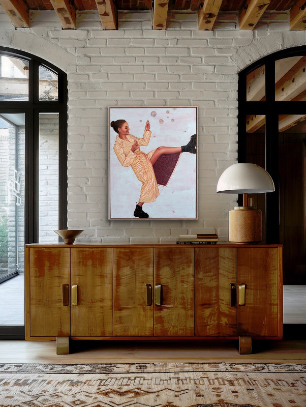 Kick_Start_painting_woman_blowing_bubbles_hanging_stylish-home